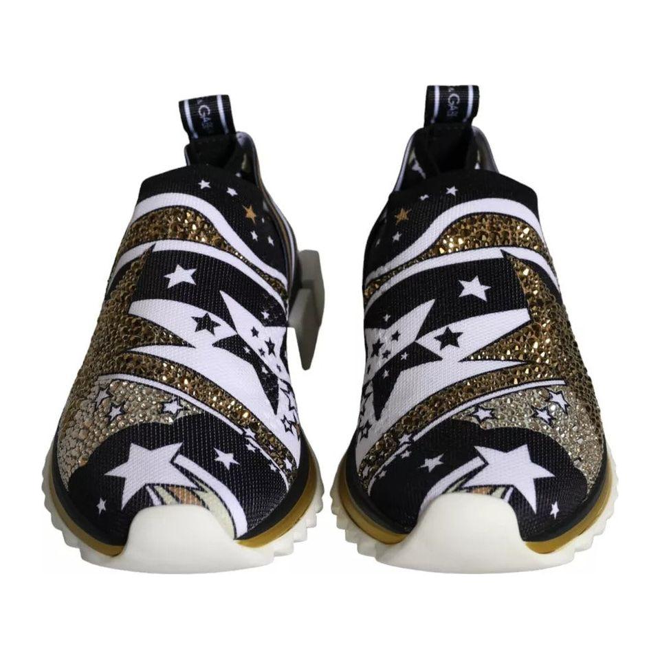 Dolce & Gabbana Multicolor Comet Star Print Sorrento Sneakers Shoes Dolce & Gabbana Light Gray