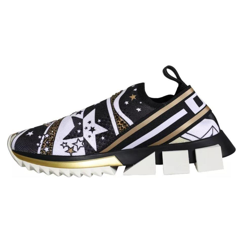 Dolce & Gabbana Multicolor Comet Star Print Sorrento Sneakers Shoes Dolce & Gabbana Light Gray
