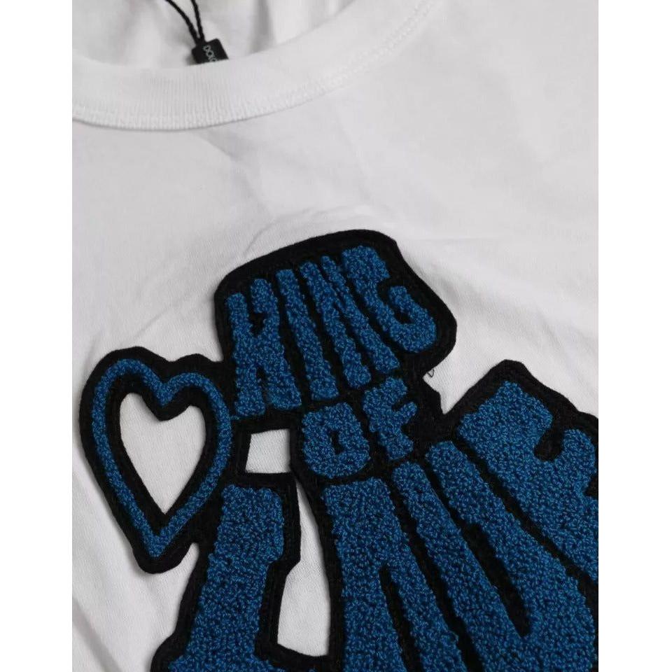 Dolce & Gabbana White King Of Love Round Neck Short Sleeves T-shirt Dolce & Gabbana Light Gray