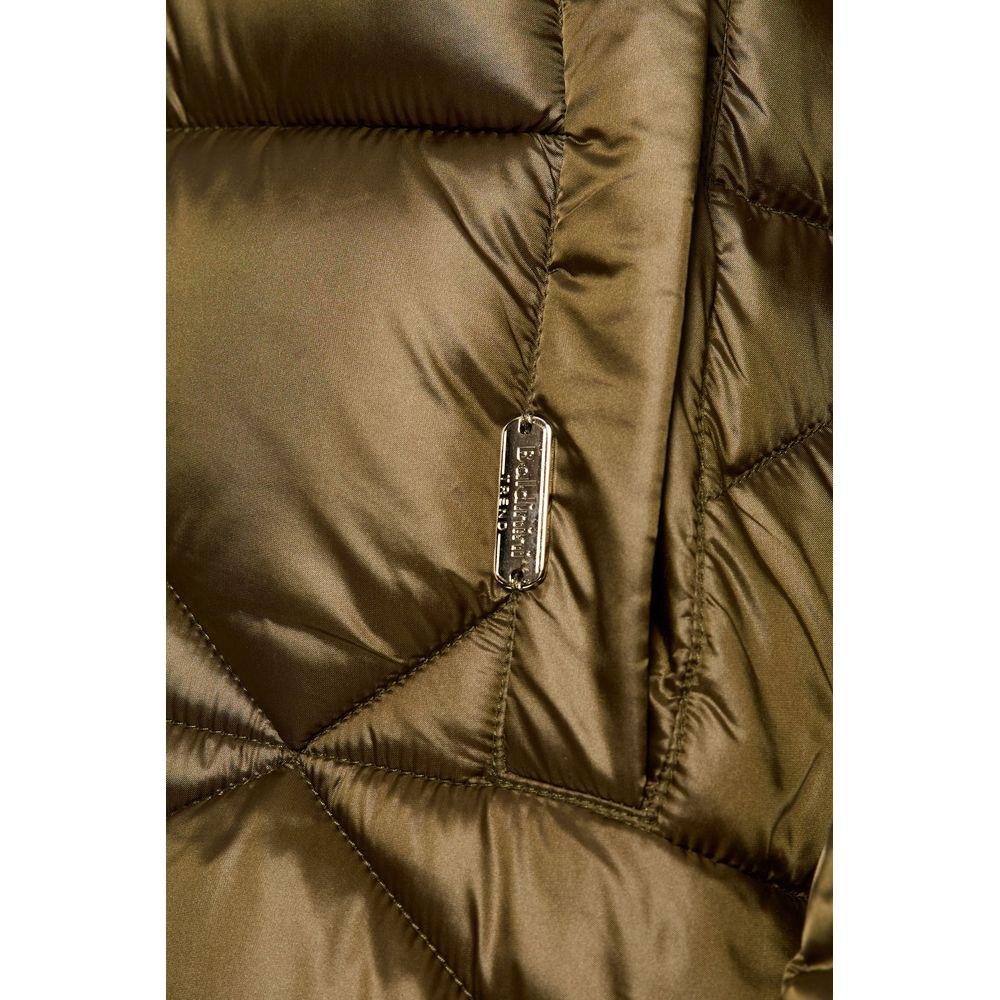 Baldinini Trend Green Polyester Women Jacket Baldinini Trend Dark Olive Green