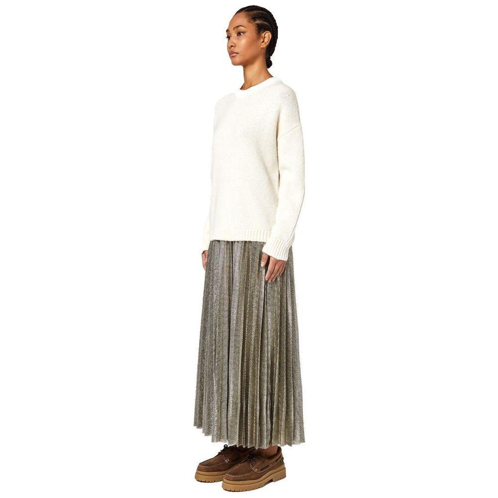 Alpha Studio White Recycled Wool Women Sweater Alpha Studio Light Gray