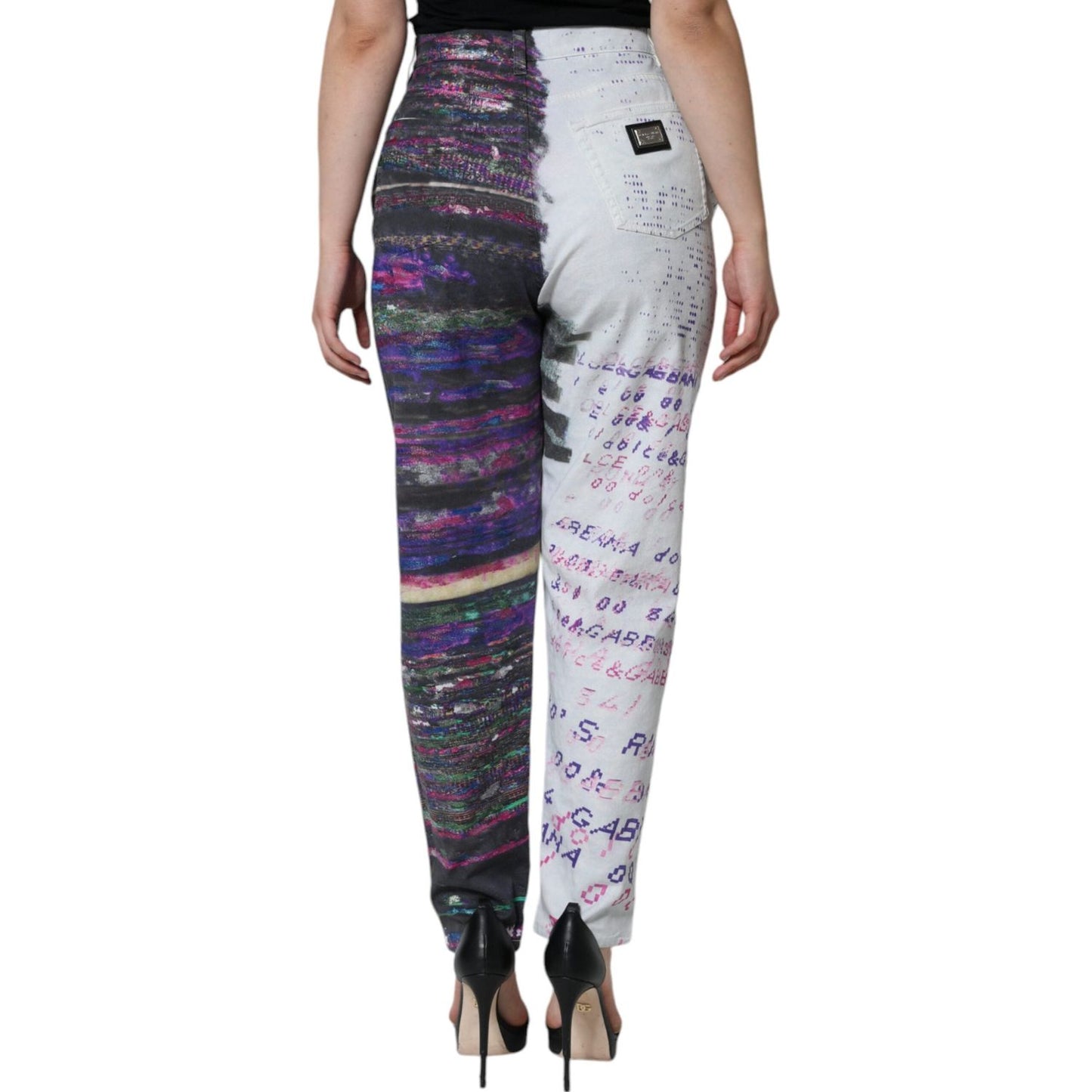 Dolce & Gabbana Multicolor Cotton Stretch High Waist Denim Jeans Dolce & Gabbana Gray