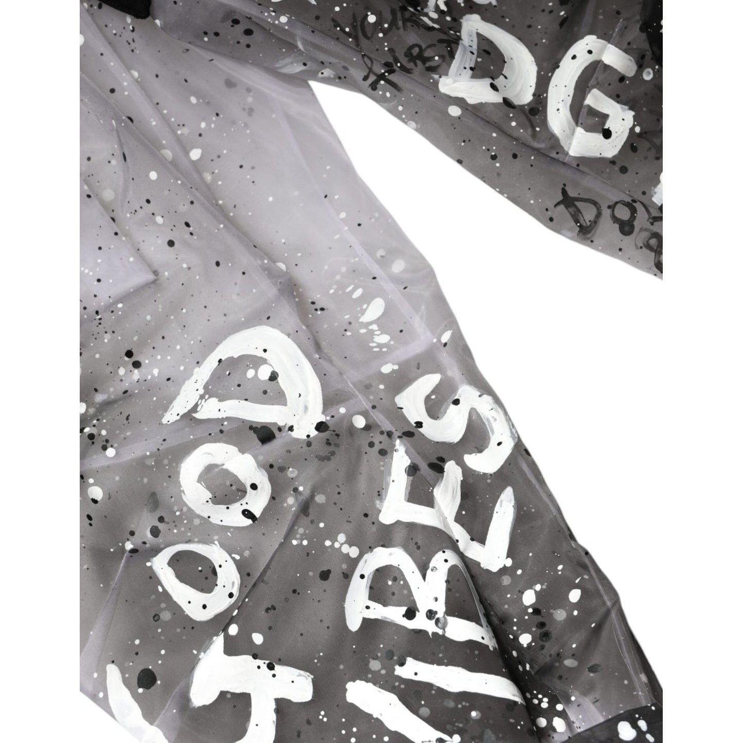 Dolce & Gabbana White See Through Logo Cropped Cargo Pants Dolce & Gabbana Light Slate Gray