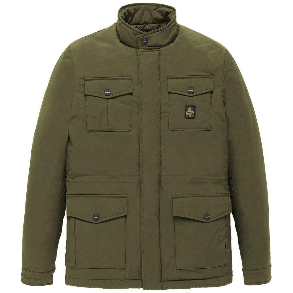 Refrigiwear Green Nylon Men Jacket Refrigiwear Dark Olive Green