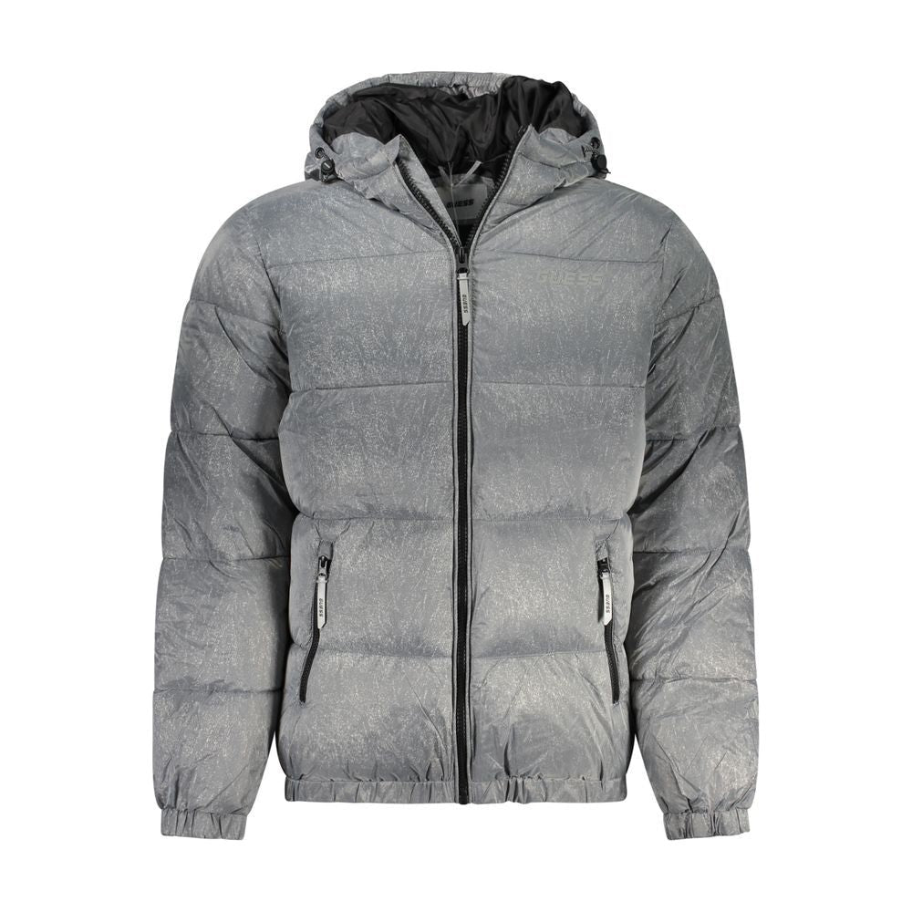 Guess Jeans Gray Polyamide Jacket Guess Jeans Light Slate Gray