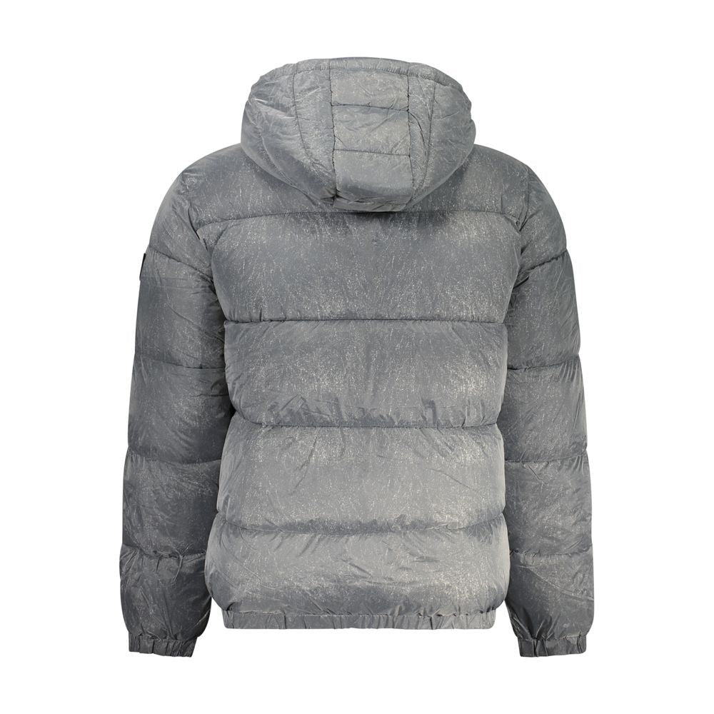 Guess Jeans Gray Polyamide Jacket Guess Jeans Slate Gray