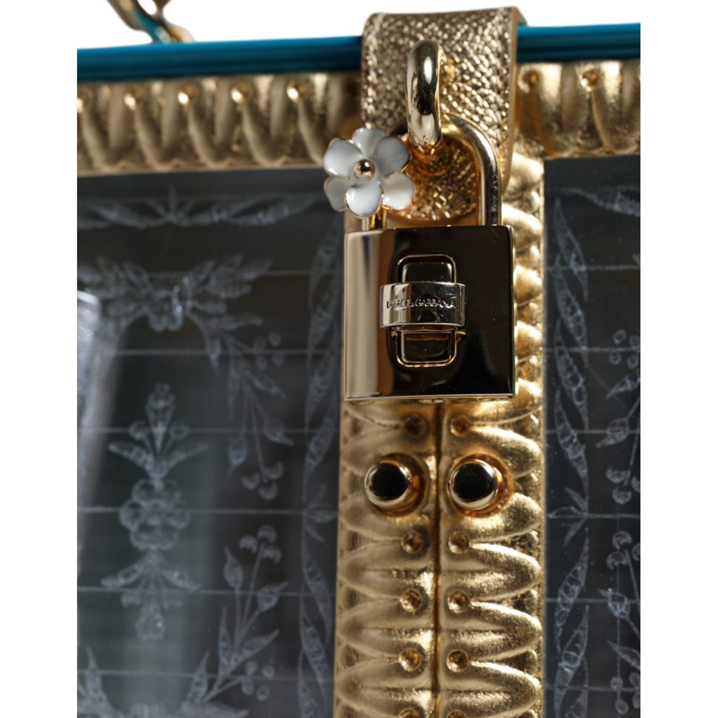 Dolce & Gabbana Multicolor Wood Leather Clutch Shoulder Bag Dolce & Gabbana Dark Slate Gray