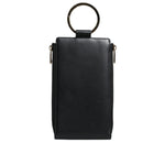 Dolce & Gabbana Black Leather Logo Plaque Neck Strap Card Coin Wallet