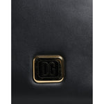 Dolce & Gabbana Black Leather Logo Plaque Neck Strap Card Coin Wallet