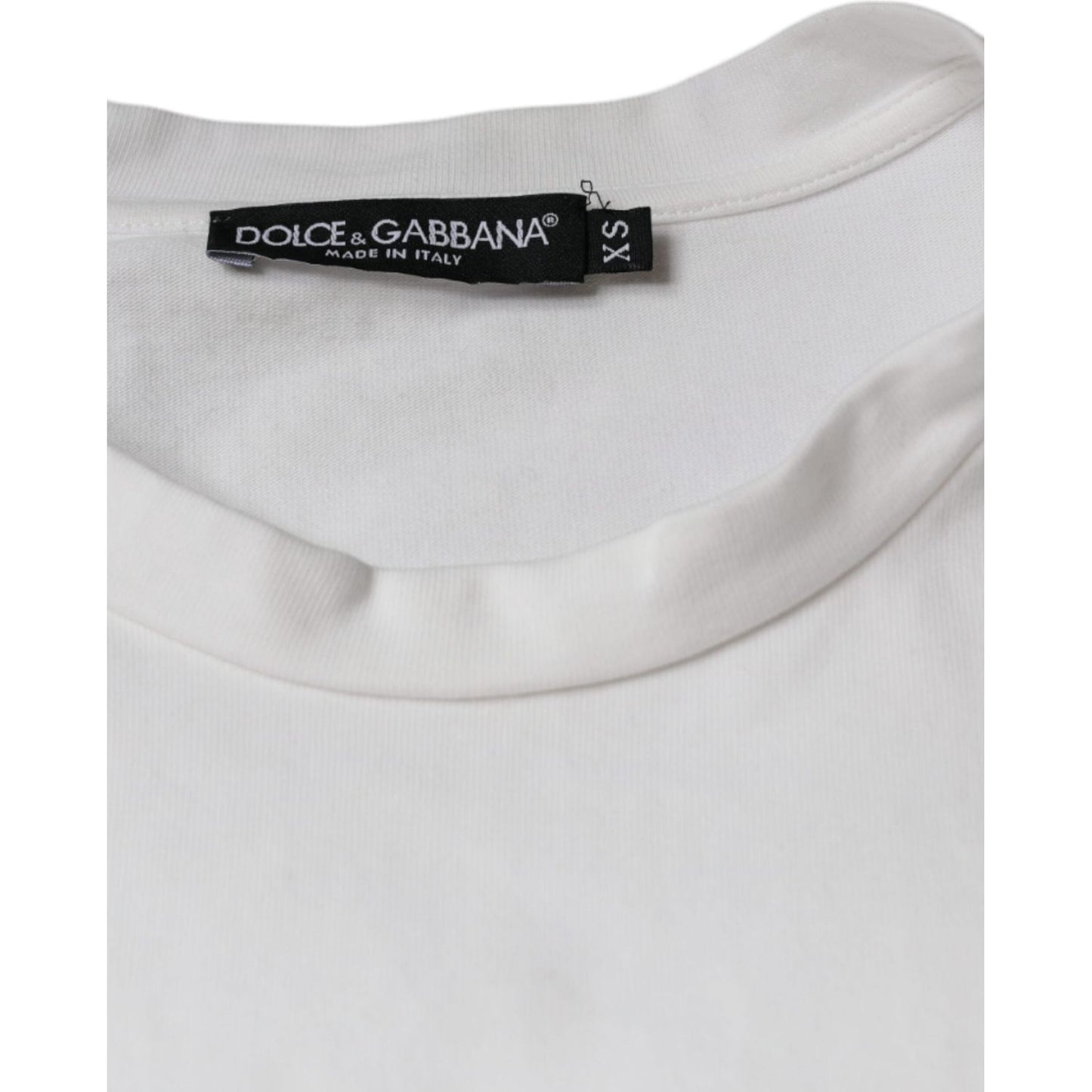 Dolce & Gabbana White Cotton DG Logo Print Casual T-shirt Dolce & Gabbana Light Gray