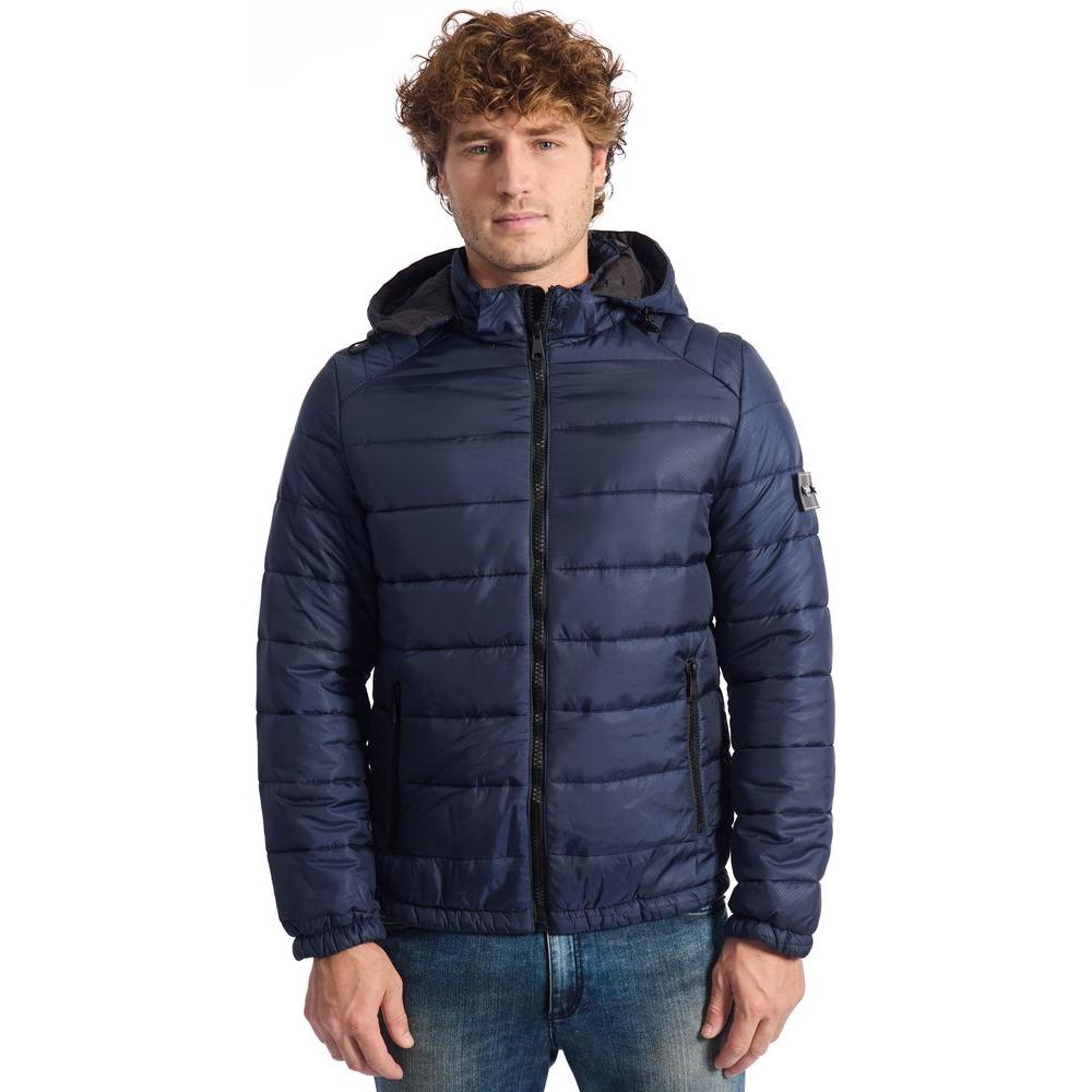 Baldinini Trend Blue Polyester Men Jacket Baldinini Trend Dark Slate Gray