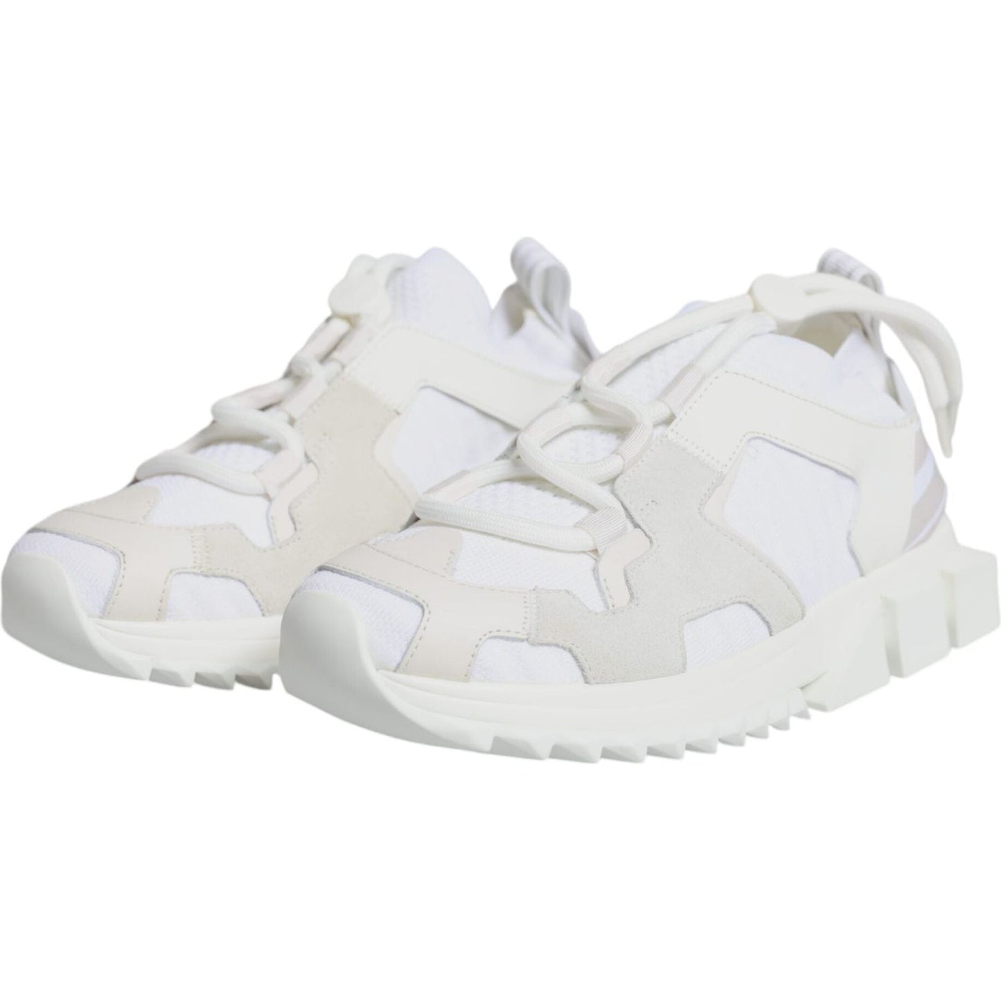 Dolce & Gabbana White Mesh Sorrento Trekking Sneakers Shoes Dolce & Gabbana Light Gray