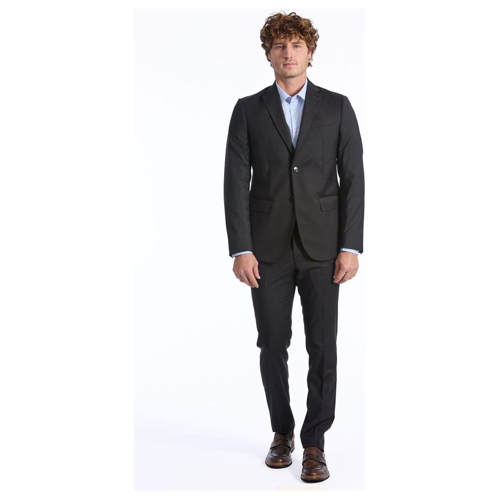 Baldinini Trend Gray Wool Men Suit Baldinini Trend Dark Slate Gray