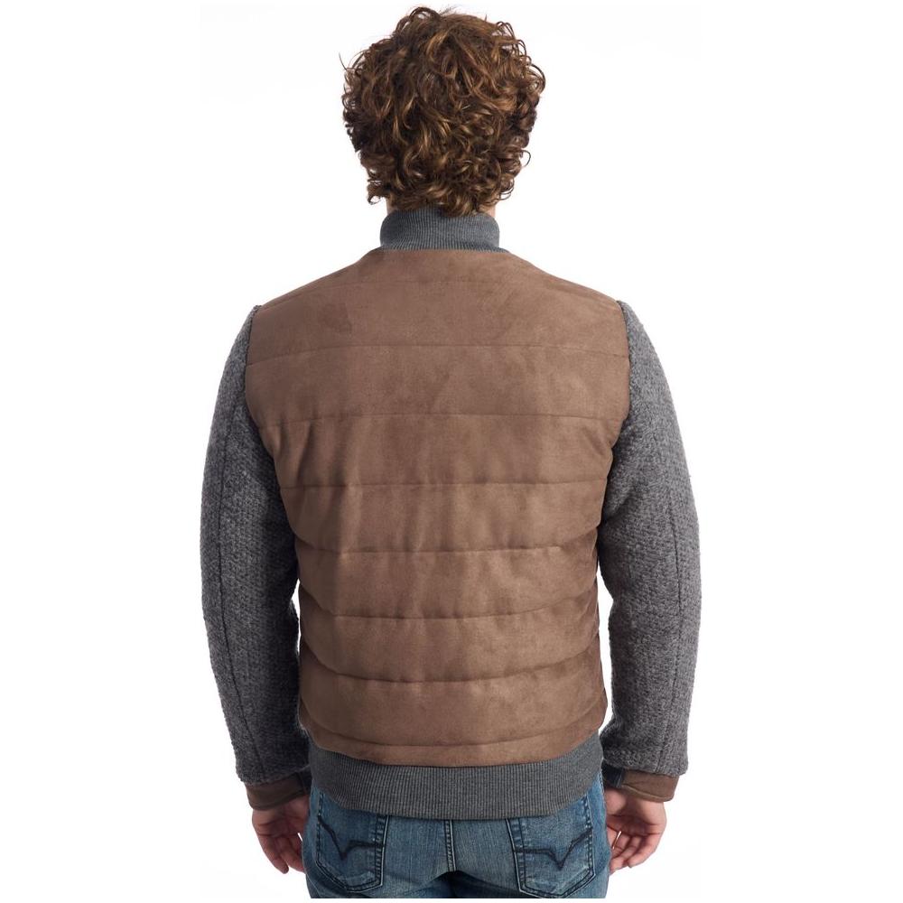 Roberto Pepe Luxury Brown Wool Men Jacket Roberto Pepe Luxury Dim Gray