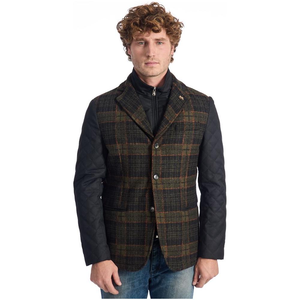 Roberto Pepe Luxury Brown Wool Men Jacket Roberto Pepe Luxury Dark Slate Gray