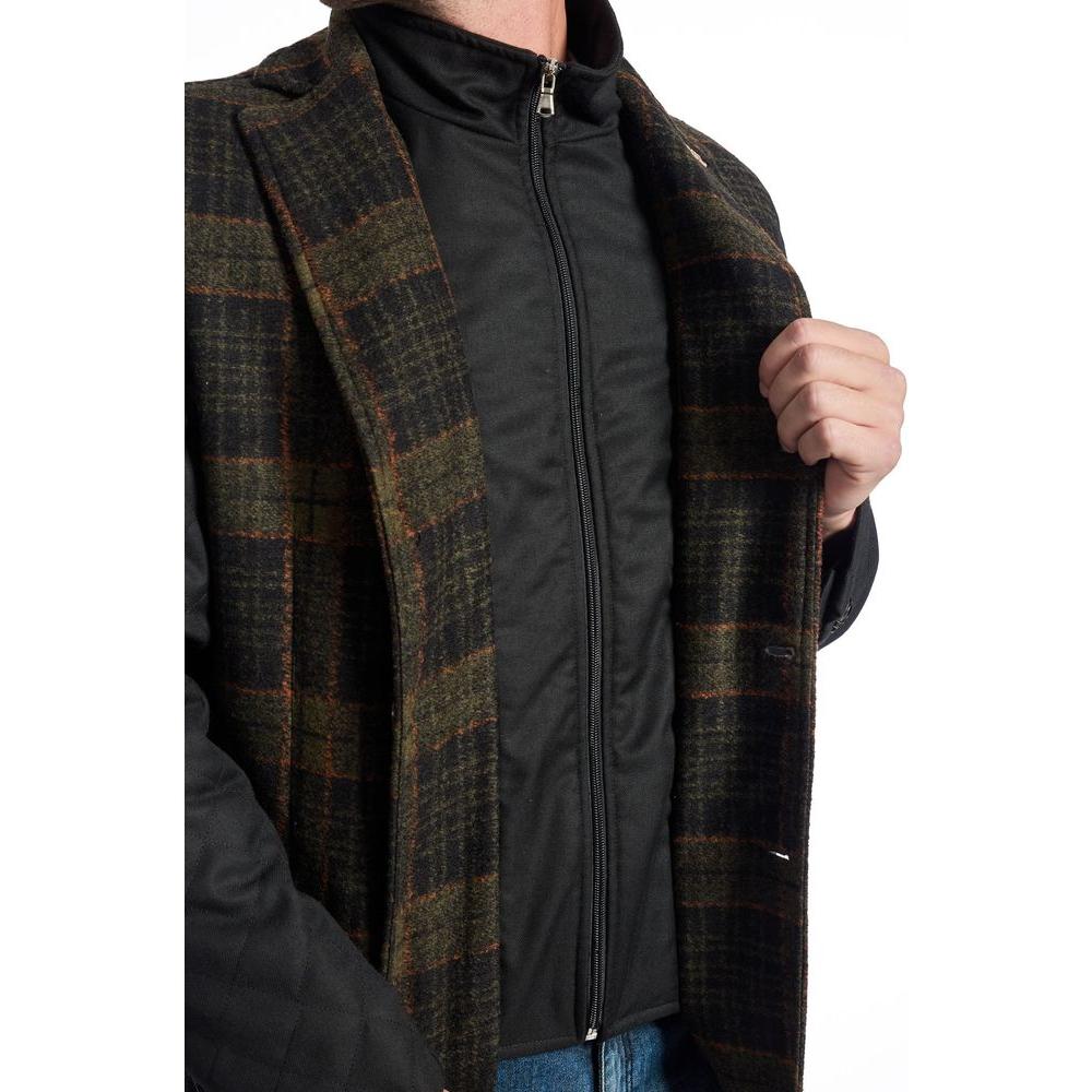 Roberto Pepe Luxury Brown Wool Men Jacket Roberto Pepe Luxury Black