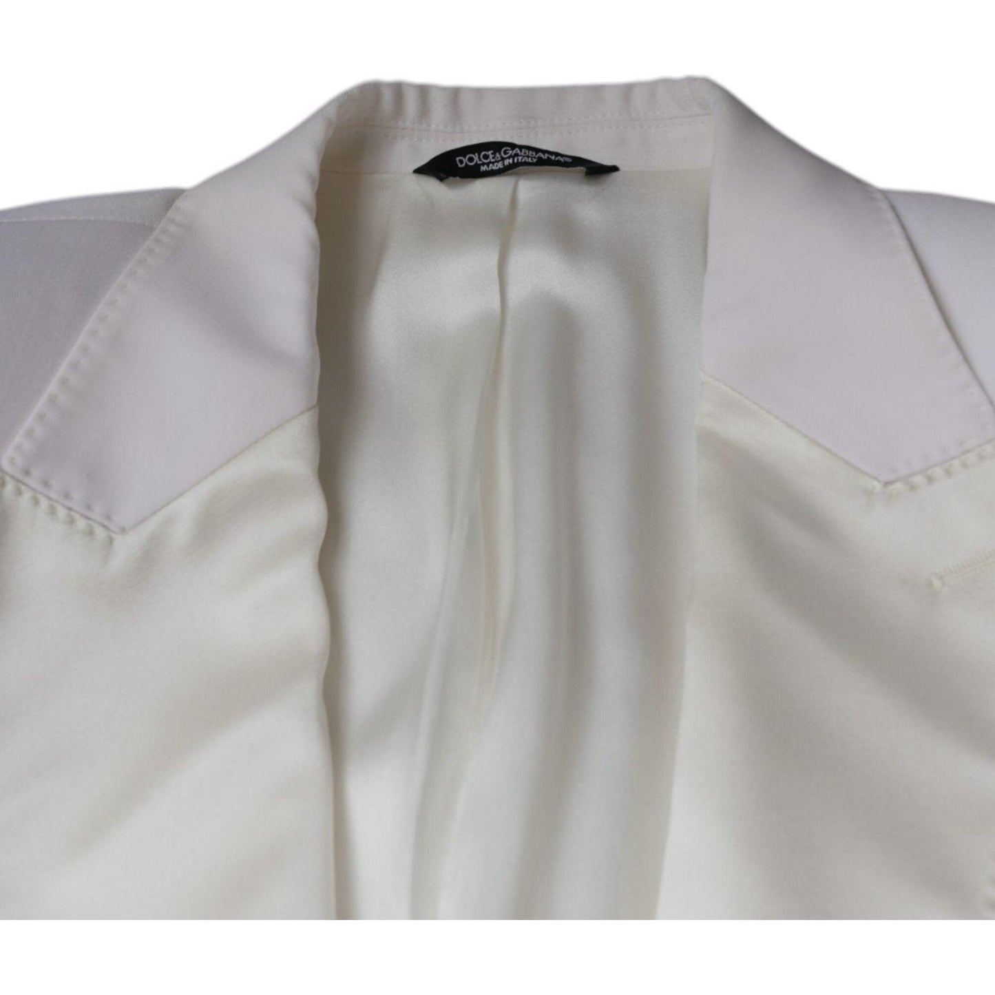Dolce & Gabbana Off White Wool Single Breasted Dress Blazer Dolce & Gabbana Dark Gray