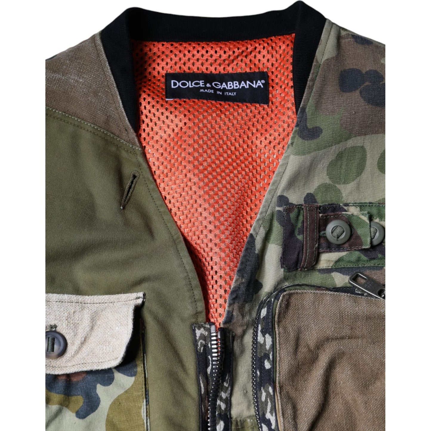 Dolce & Gabbana Multicolor Patchwork Sleeveless Vest Jacket Dolce & Gabbana Dim Gray