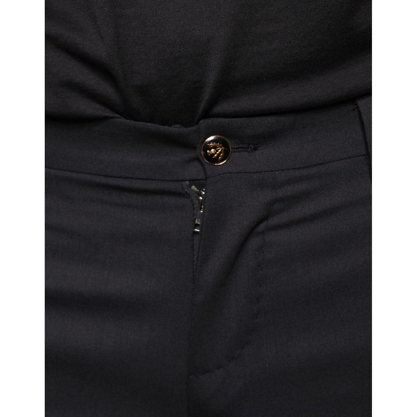 Dolce & Gabbana Black Wool Skinny Men Dress Pants Dolce & Gabbana Black