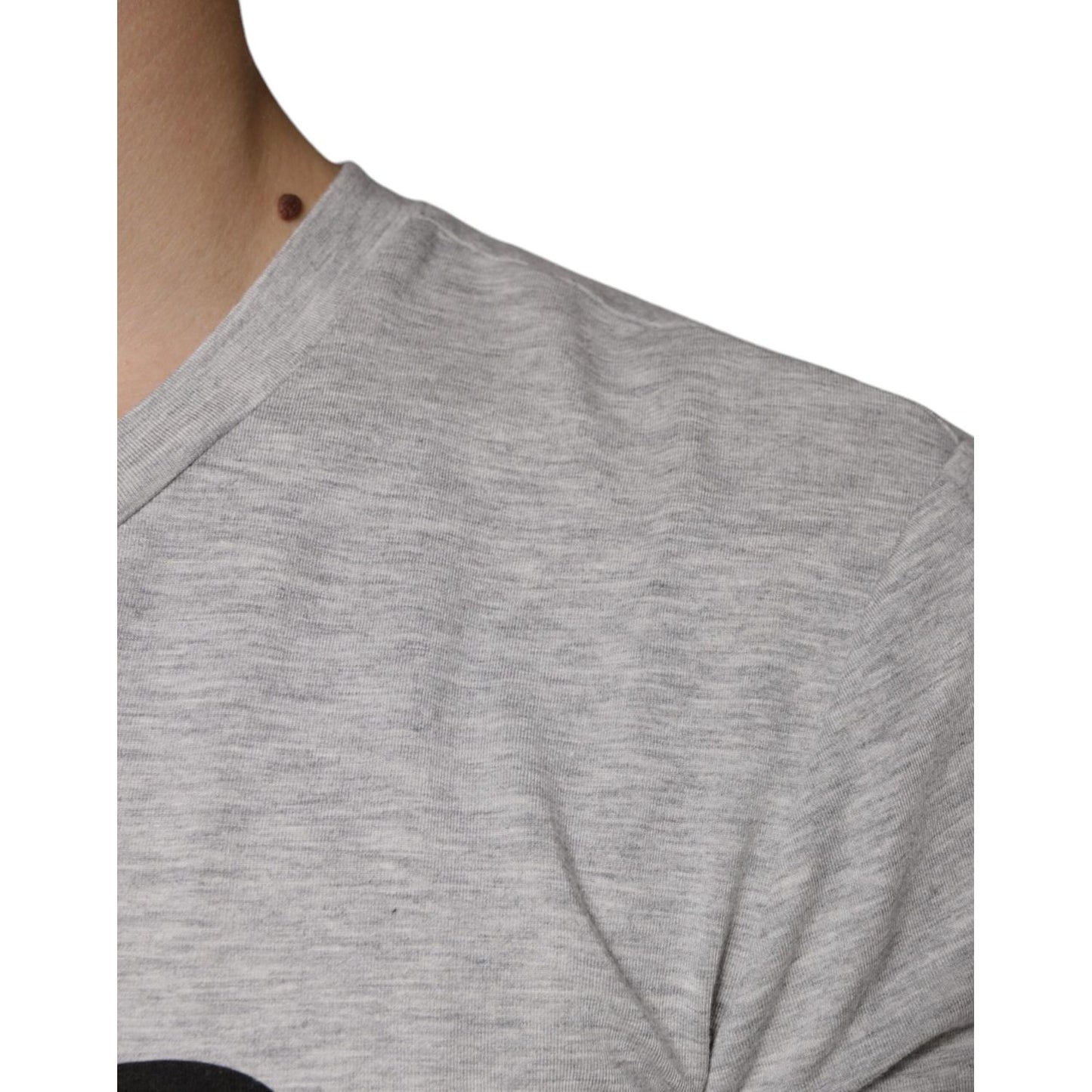 Dolce & Gabbana Gray Logo Print Crewneck Short Sleeve T-shirt Dolce & Gabbana Dark Gray