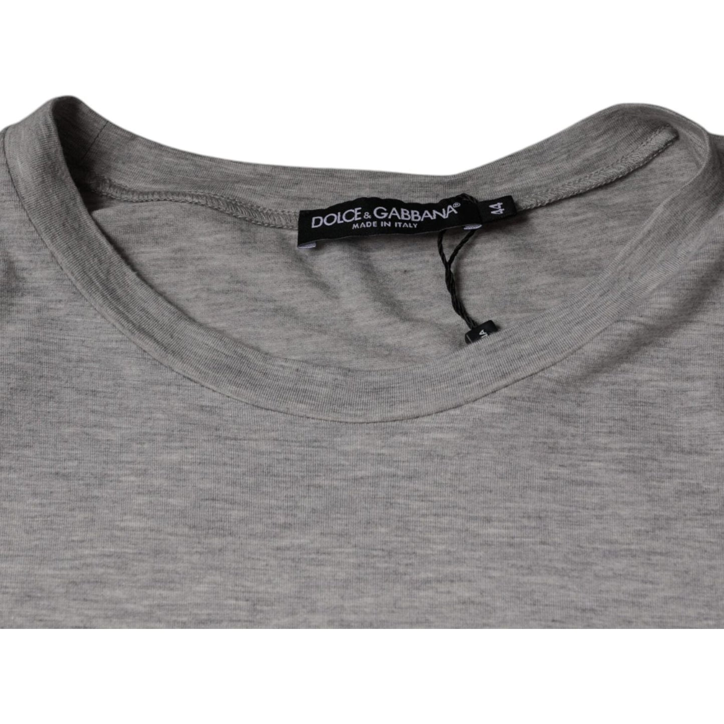 Dolce & Gabbana Gray Logo Print Crewneck Short Sleeve T-shirt Dolce & Gabbana Slate Gray
