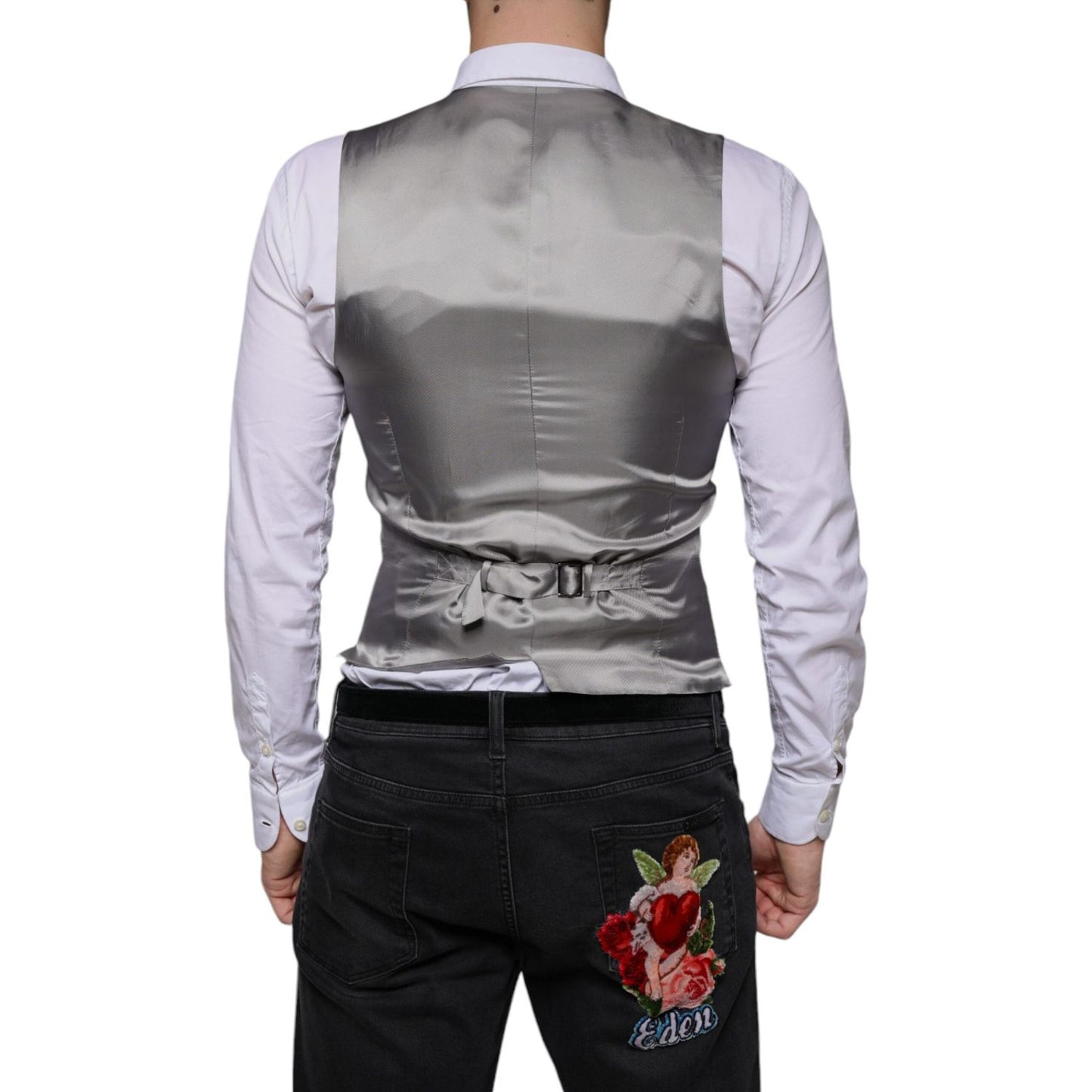 Dolce & Gabbana Light Gray Wool Formal Dress Waistcoat Vest Dolce & Gabbana Dark Slate Gray
