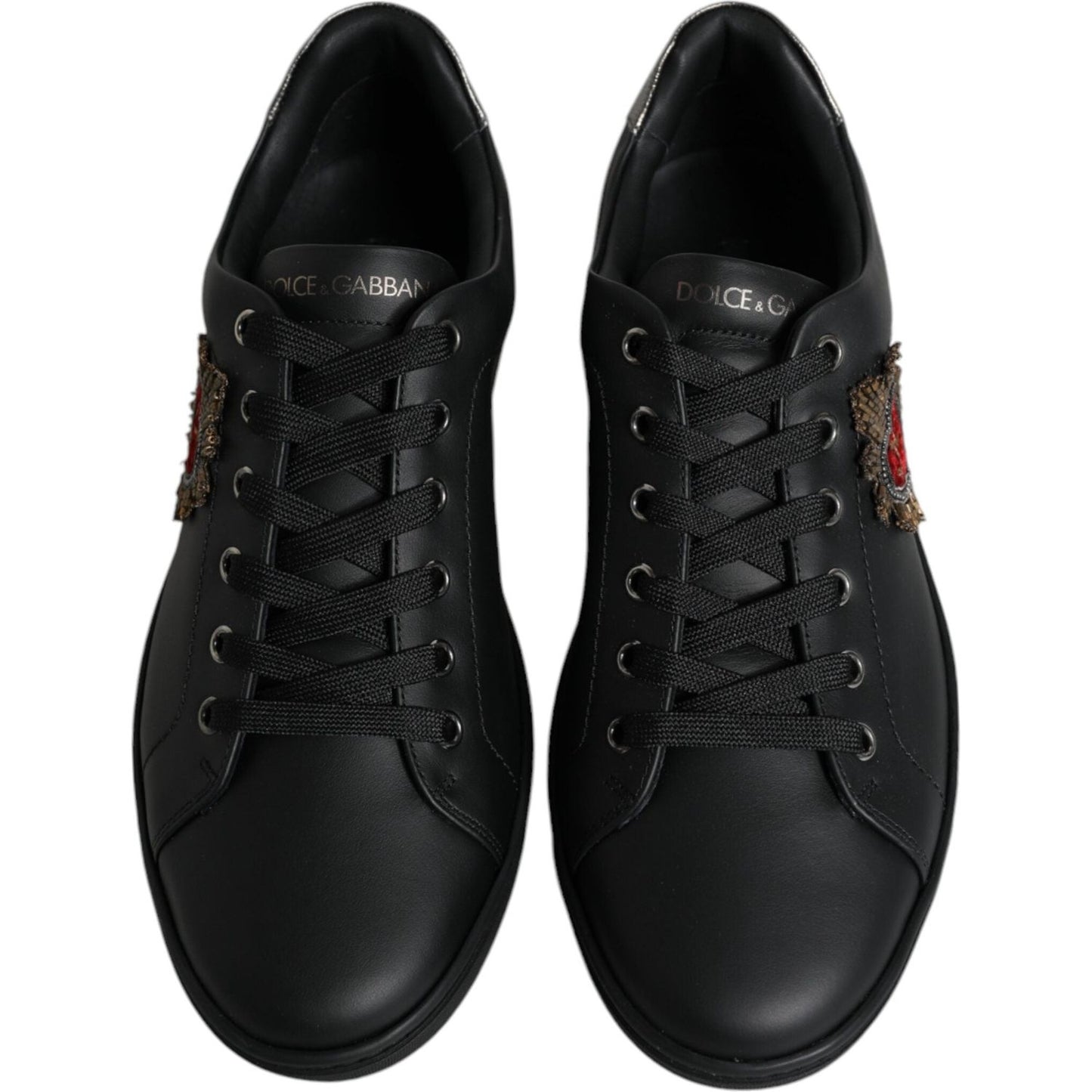 Dolce & Gabbana Black London Sacred Heart Men Sneakers Shoes Dolce & Gabbana Black