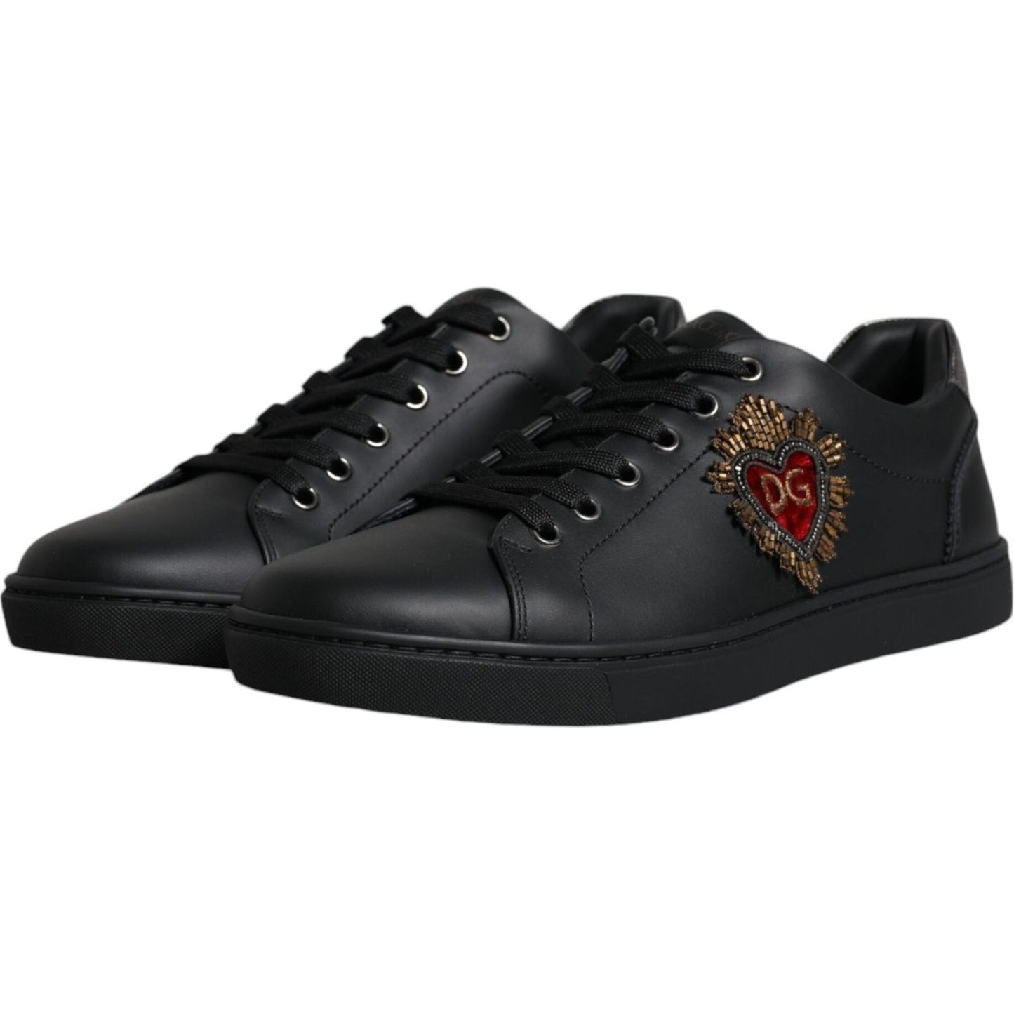 Dolce & Gabbana Black London Sacred Heart Men Sneakers Shoes Dolce & Gabbana Dark Slate Gray