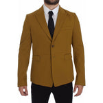 Dolce & Gabbana Yellow Cotton Stretch Blazer GTT10103-4