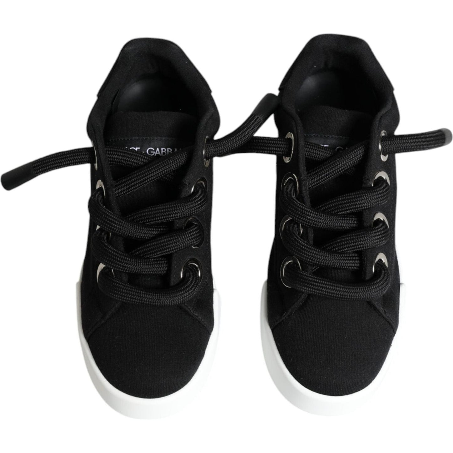 Dolce & Gabbana Black Portofino Low Top Sneakers Shoes Dolce & Gabbana Black