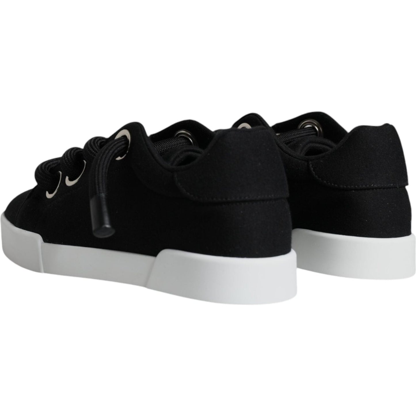 Dolce & Gabbana Black Portofino Low Top Sneakers Shoes Dolce & Gabbana Black