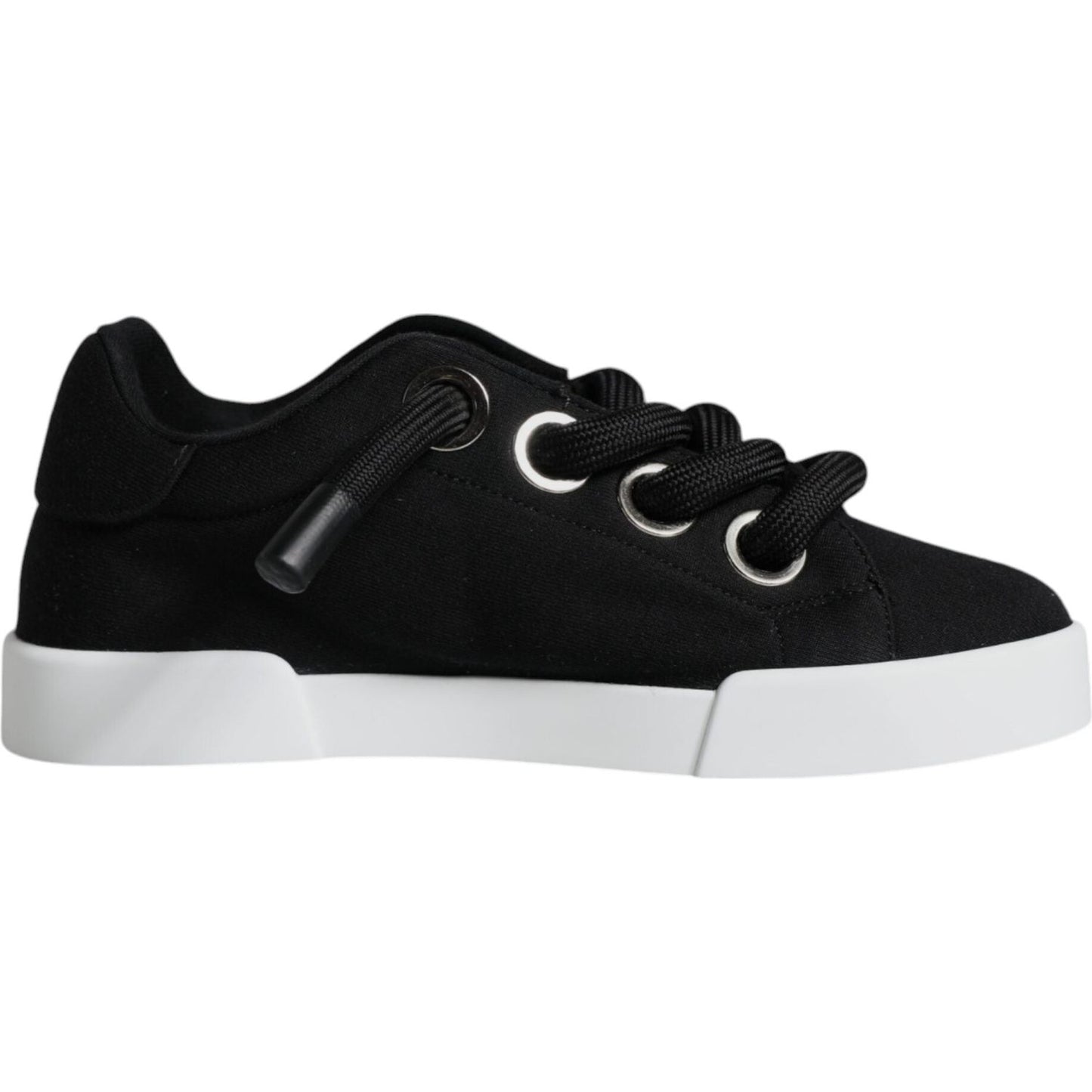 Dolce & Gabbana Black Portofino Low Top Sneakers Shoes Dolce & Gabbana Black