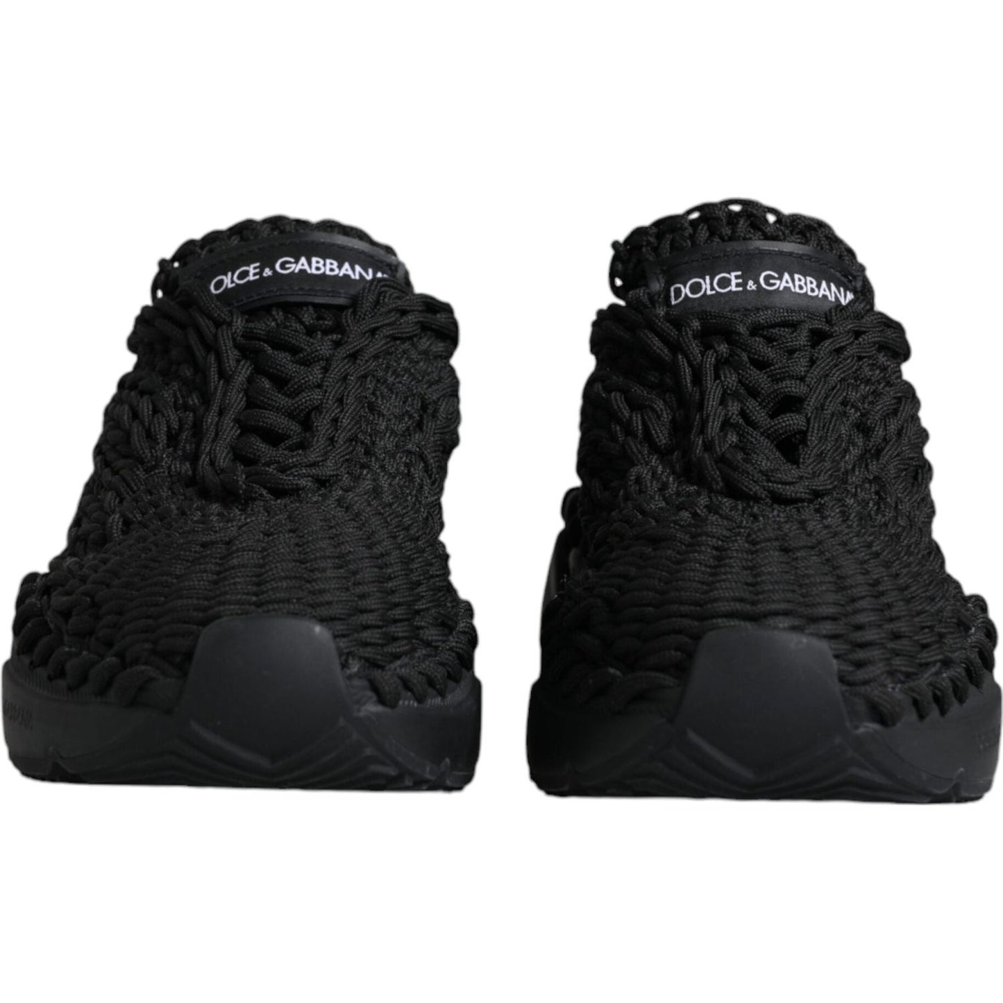 Dolce & Gabbana Black Knitted Daymaster Sneakers Shoes Dolce & Gabbana Black