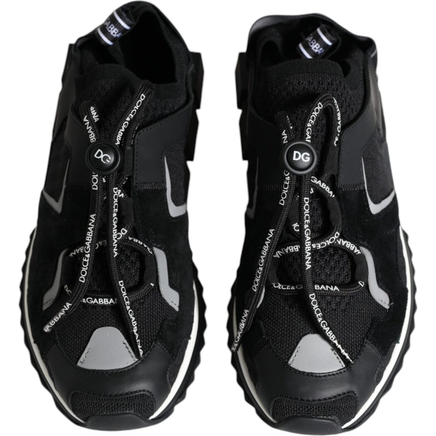 Dolce & Gabbana Black Mesh Sorrento Trekking Sneakers Shoes Dolce & Gabbana Black