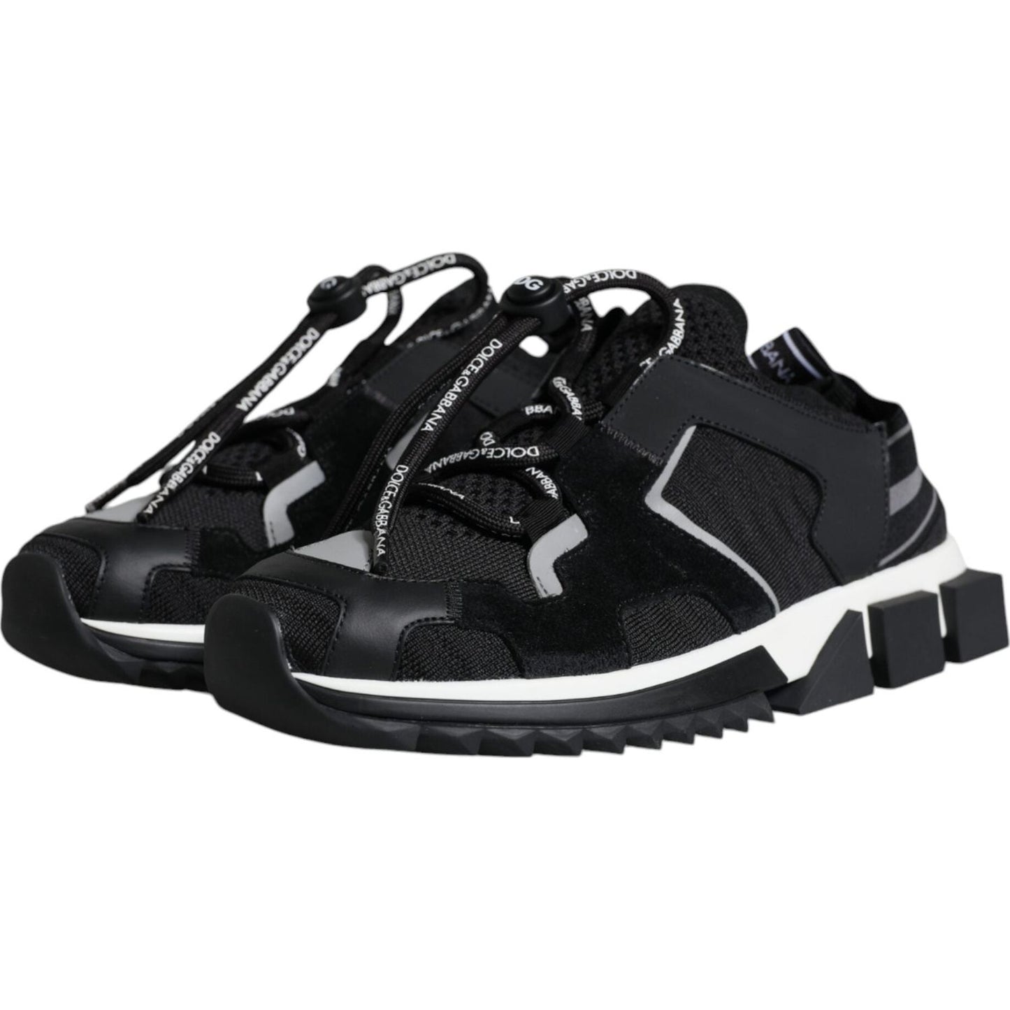 Dolce & Gabbana Black Mesh Sorrento Trekking Sneakers Shoes Dolce & Gabbana Black
