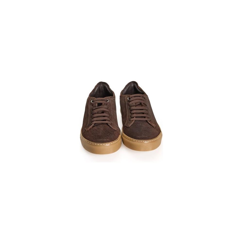 Roberto Pepe Luxury Brown Calfskin Men Sneaker Roberto Pepe Luxury Dark Slate Gray