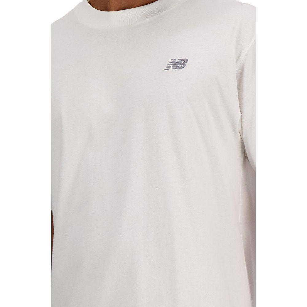 New Balance White Cotton T-Shirt New Balance Light Gray