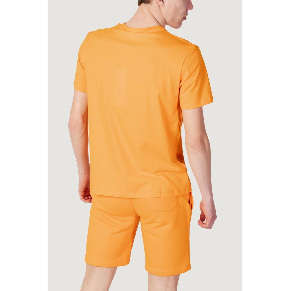 Men's Suns Orange Cotton T-Shirt, Spring/Summer Collection, 100% Cotton, Back View