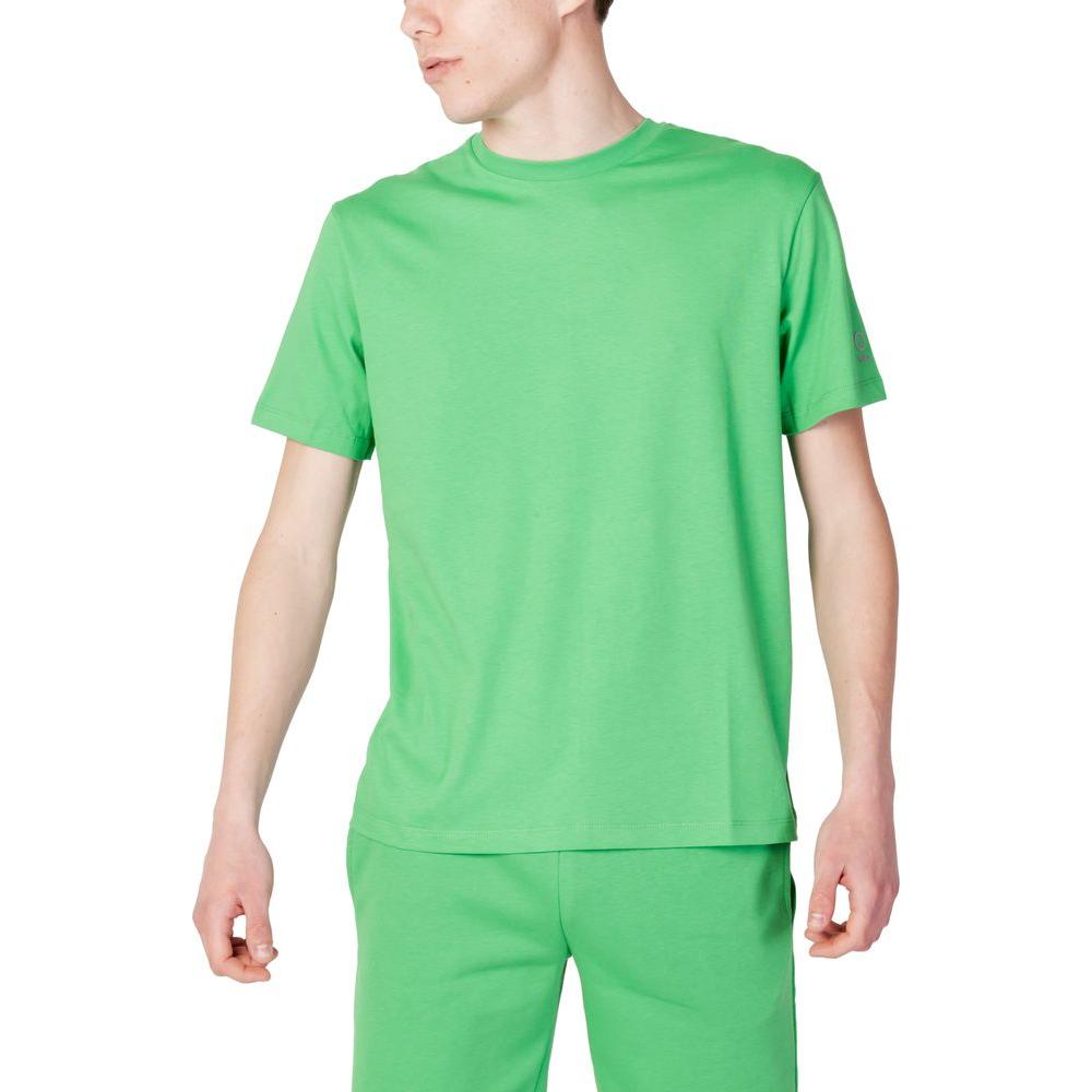 Men's green cotton T-shirt from Suns, part of the Spring/Summer collection; 100% cotton casual wear.