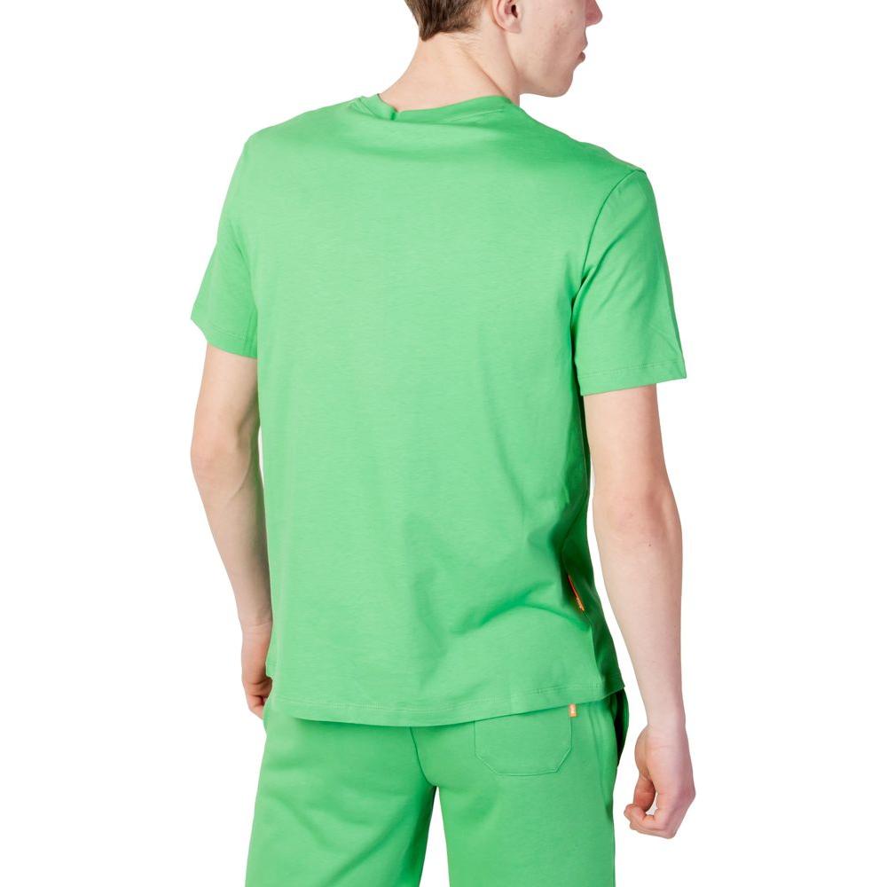 Back view of men's Suns green cotton T-shirt from the spring/summer collection, 100% cotton, casual style.