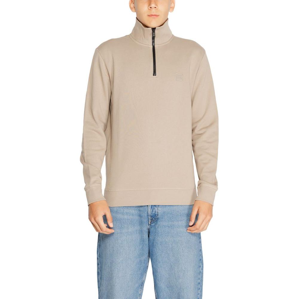 Hugo Boss Brown Cotton Sweater Hugo Boss Gray