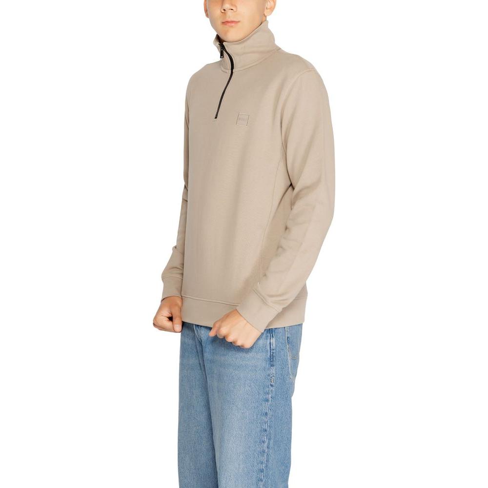 Hugo Boss Brown Cotton Sweater Hugo Boss Dark Gray