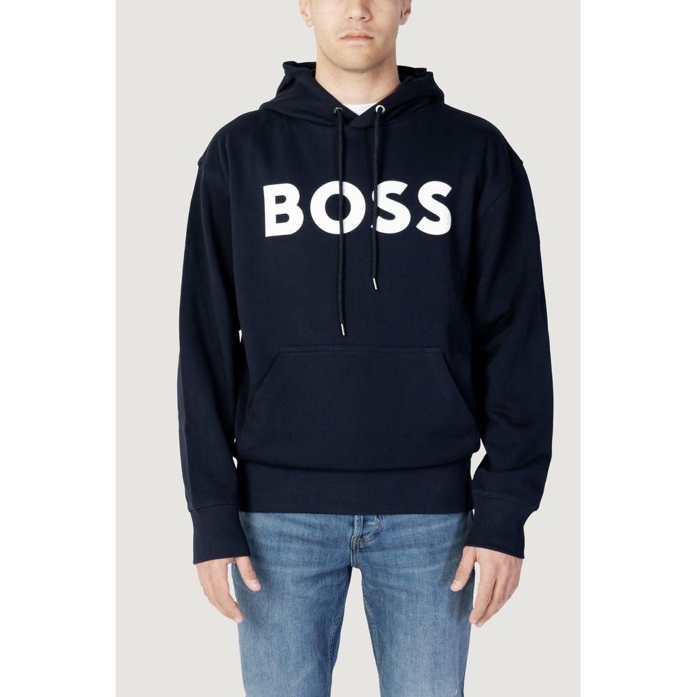 Hugo Boss Blue Cotton Sweater Hugo Boss Dark Slate Gray