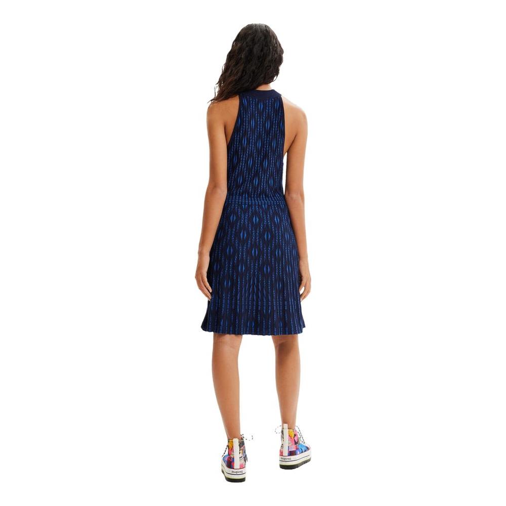 Desigual Blue Viscose Dress Desigual Dark Slate Gray