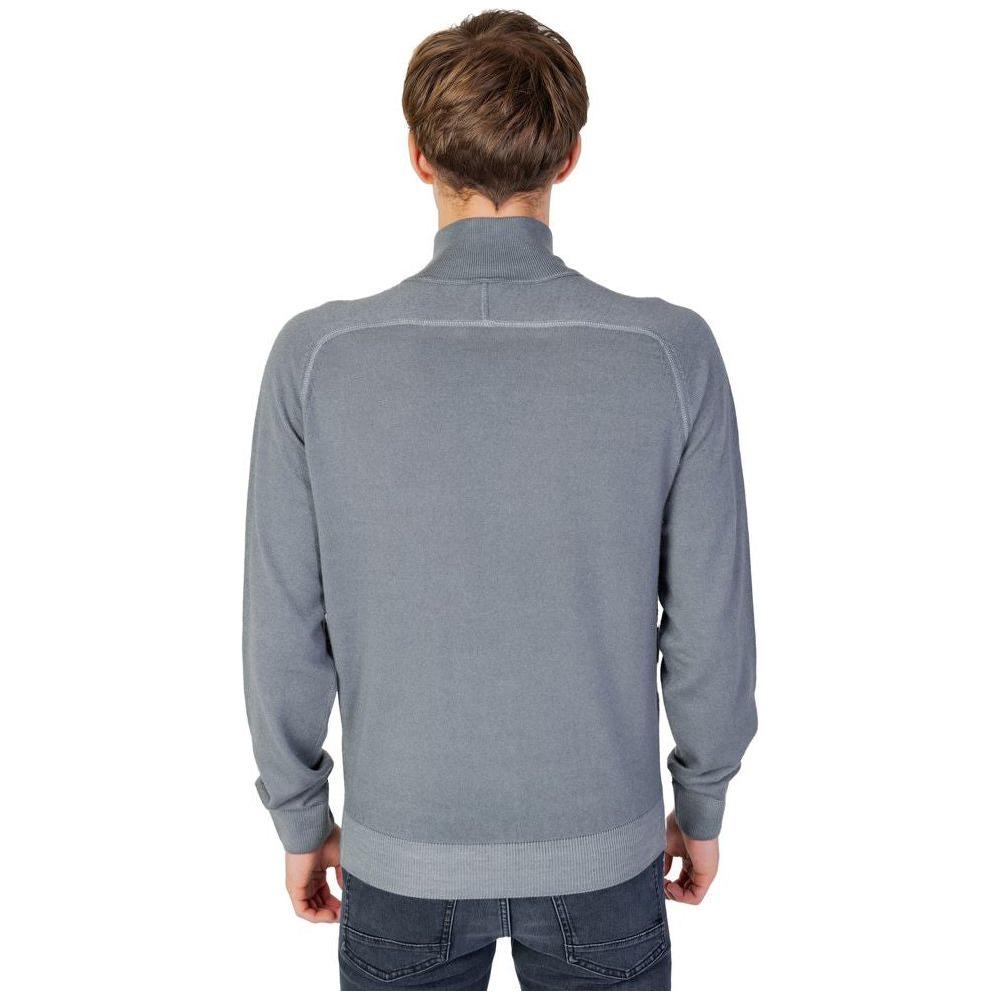 Hugo Boss Gray Wool Cardigan Hugo Boss Light Slate Gray