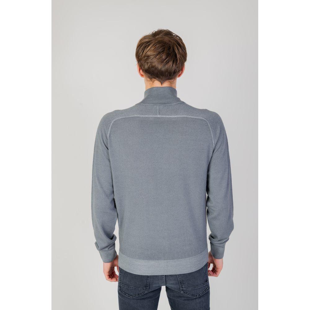 Hugo Boss Gray Wool Cardigan Hugo Boss Light Gray