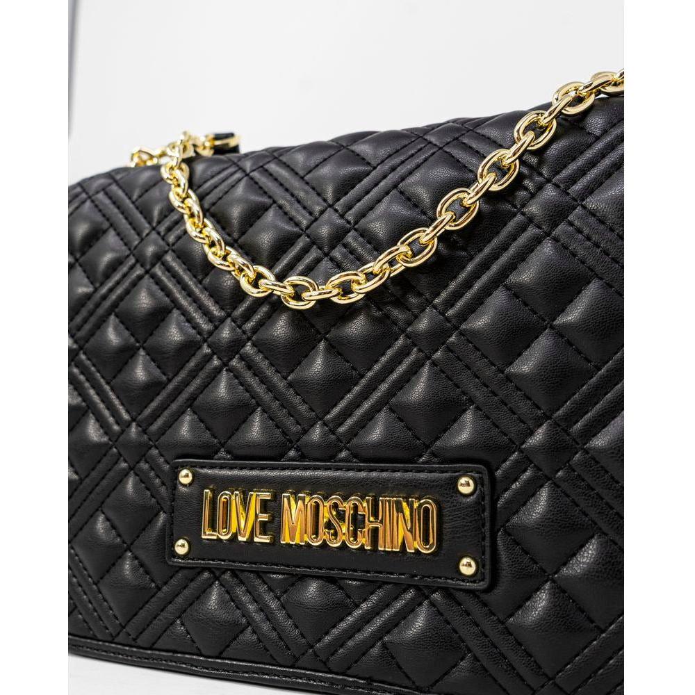 Love Moschino Black Polyethylene Handbag Love Moschino Antique White