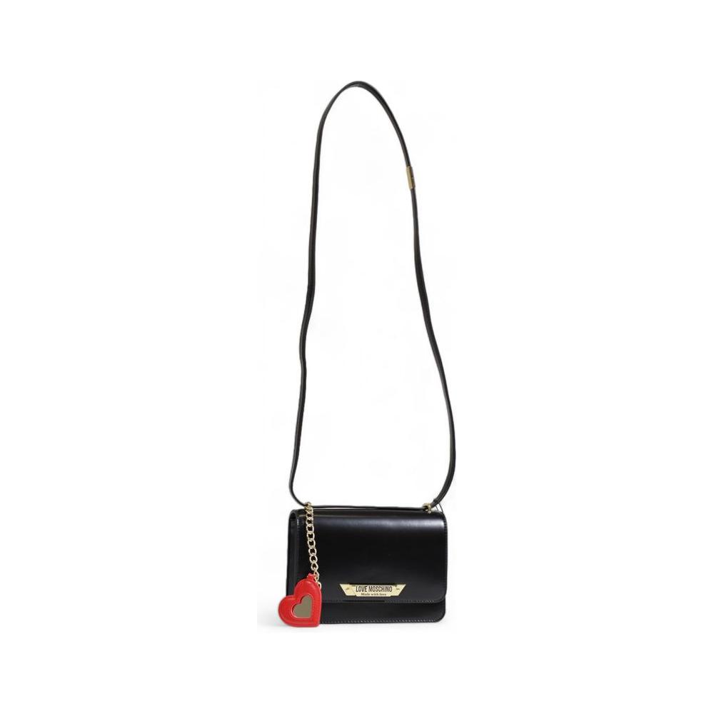 Love Moschino Black Polyethylene Handbag Love Moschino Light Gray