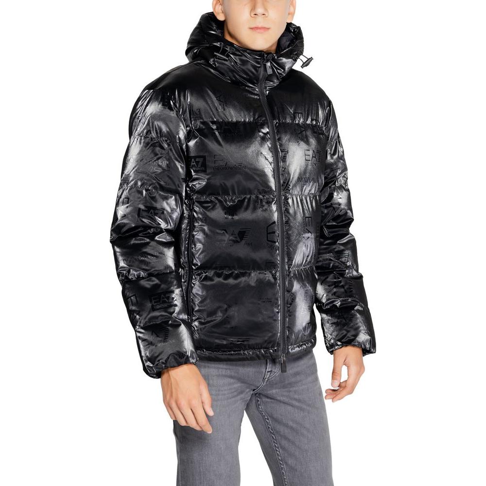 EA7 Emporio Armani Black Polyester Jacket EA7 Emporio Armani Dark Slate Gray
