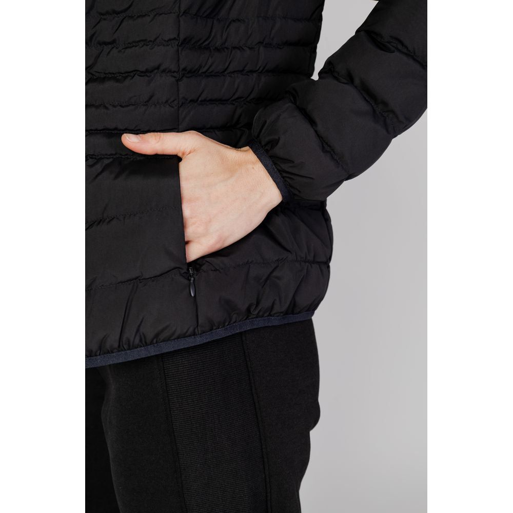 EA7 Emporio Armani Bicolor Polyester Jackets & Coat EA7 Emporio Armani Black